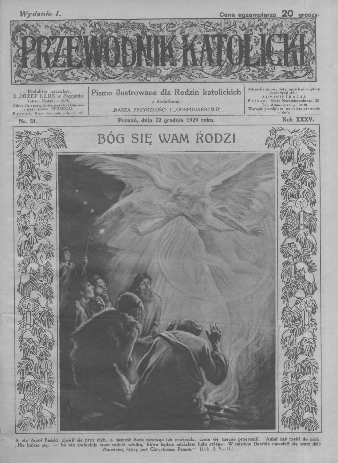 Przewodnik Katolicki 1929, nr 52.Wielkopolska Biblioteka Cyfrowa.