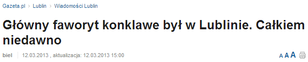 Główny faworyt konklawe był w Lublinie. Całkiem niedawno