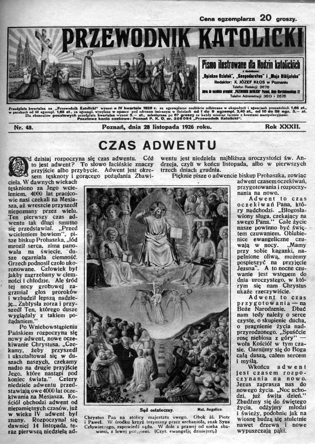 Przewodnik Katolicki, 1926, nr 48. Wielkopolska Biblioteka Cyfrowa.