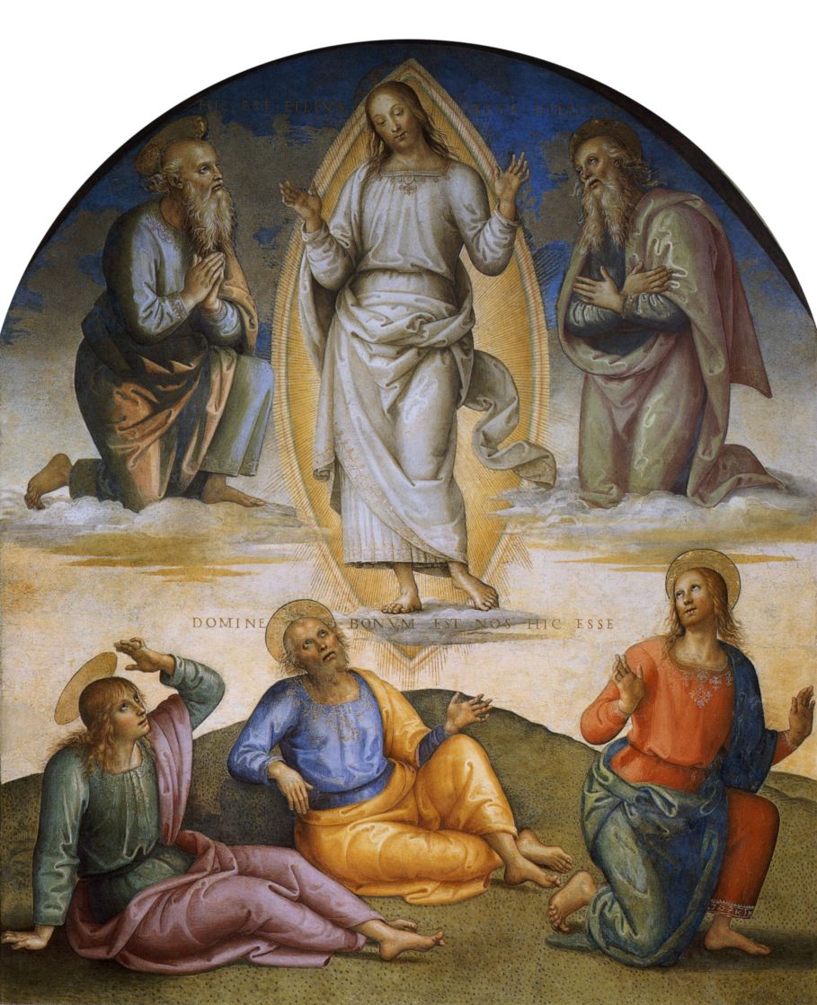 Pietro Perugino (1448–1523), Collegio del Cambio (Trasfigurazione). Wikimedia Commons - repozytorium wolnych zasobów.