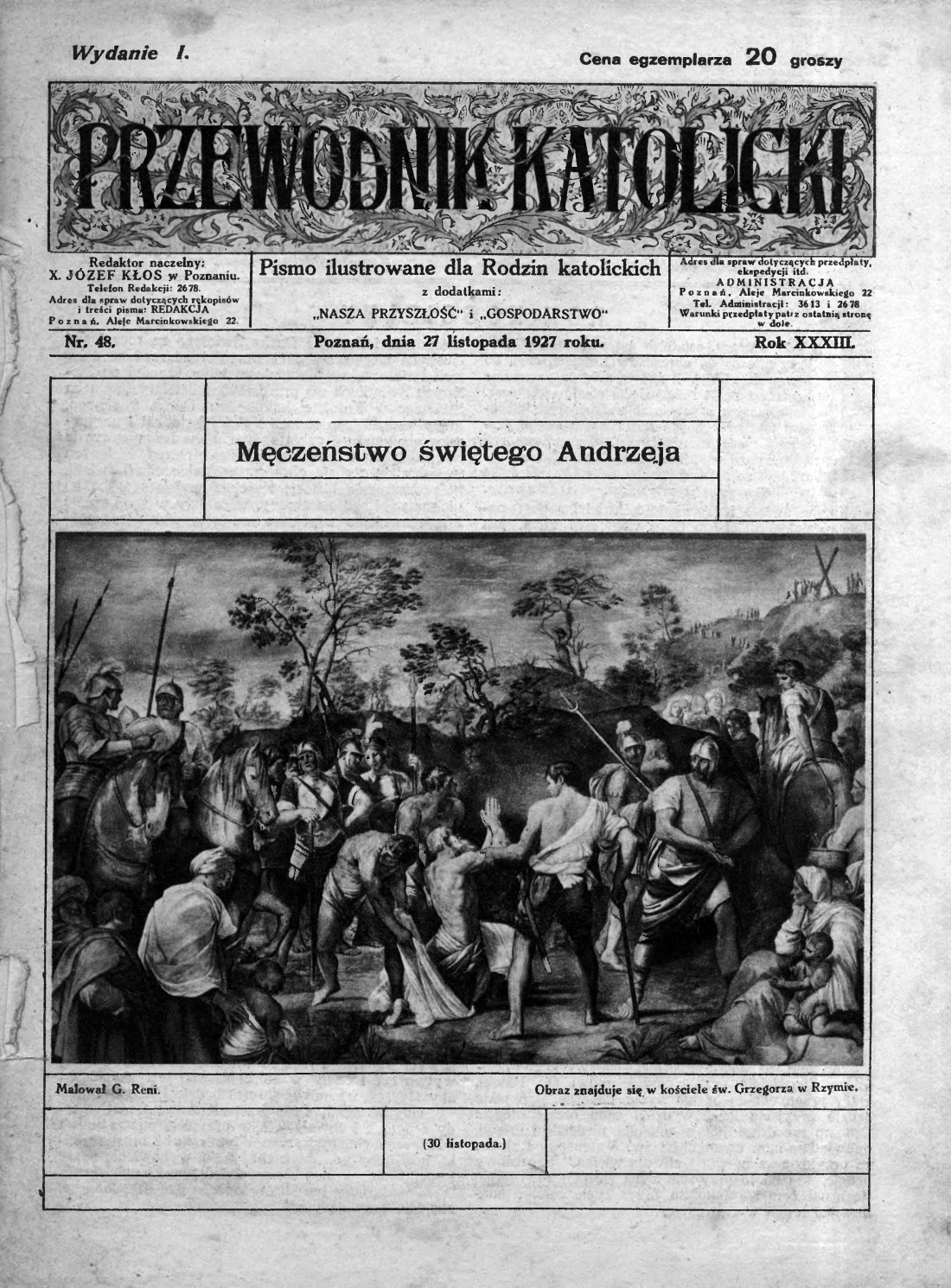 Przewodnik Katolicki 1927, nr 48. Wielkopolska Biblioteka Cyfrowa.