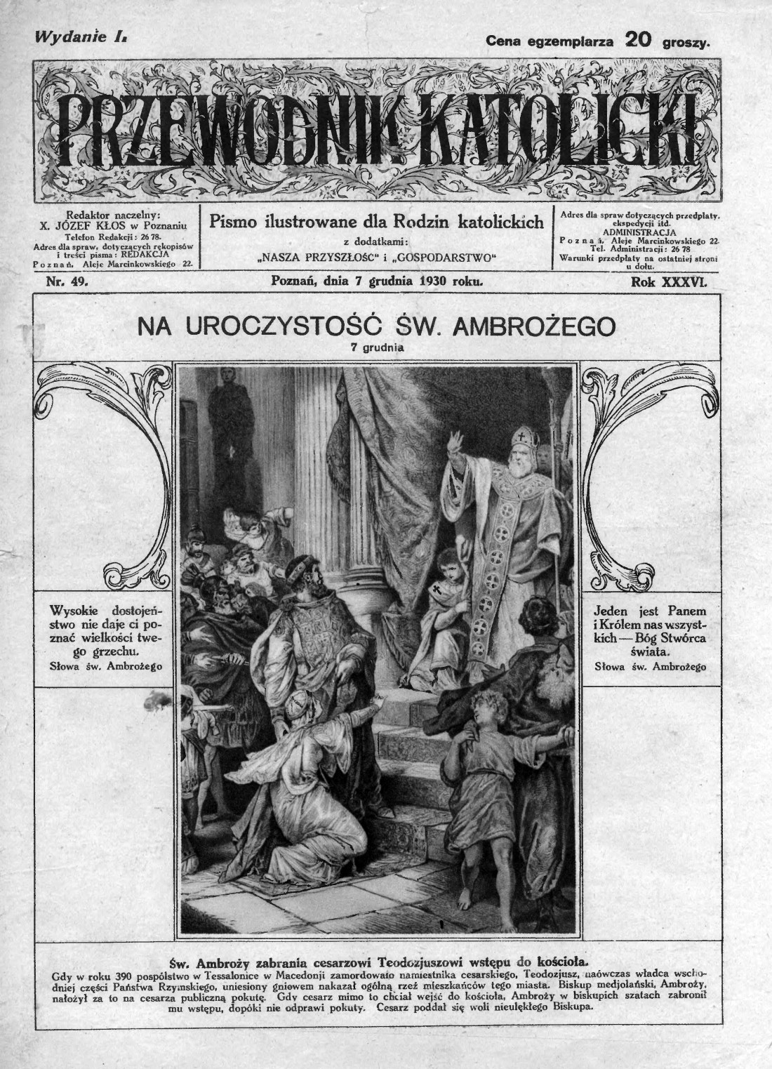 Przewodnik Katolicki 1930, nr 49. Wielkopolska Biblioteka Cyfrowa.