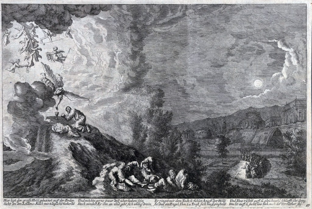 Johan Wilhelm Baur, Modlitwa Chrystusa w Ogrójcu, 1670. Biblioteka Cyfrowa KUL